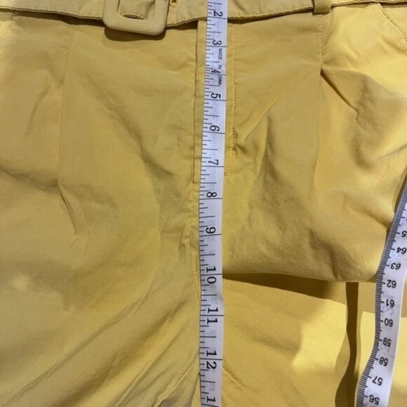 Anthropologie yellow belted crop pant size 4 - Picture 8 of 11